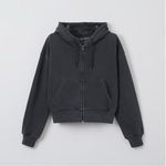 SPAO Women Long Sleeve Crop Zipup Hoodie Charcoal NWOT Size M Gray Size M Photo 1