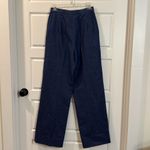 Vintage John Meyer wide leg trousers with faux leather pocket trim 10 Blue Photo 2
