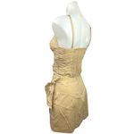 ZARA Beige Striped Ruched Crop Top & Asymmetrical Mini Skirt 2 Piece Set XS/S Photo 5