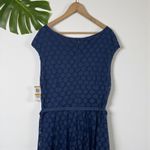 Alfani 🆕 Cap-Sleeve Polka Dot-Print Belted Dress in Navy Photo 4