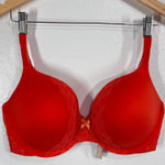 Victoria's Secret Body By Victoria Red Lace Trim Plunge Bra 36DDD Photo 0