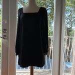 NWT Lulus Soul Connection Black Satin Long Sleeve Mini Shift Dress size XS Photo 1