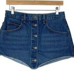 LF  Carmar Denim Y2K Pointed Hem Button Mini Skirt in Blue Size 29 Photo 0