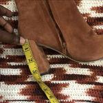 Brown Tall Knee High Real Leather Suede Boots Pointed Toe Block Heel Cowgirl Western Rodeo NFR Cowboy Sz 5.5 Measurements in pics Photo 5