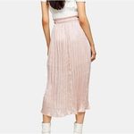 Topshop  pretty silky pink crushed pleated satin skirt Photo 4