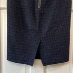 Ann Taylor  Tweed Black & Navy Blue Pencil Mini Skirt - Size 4 Photo 8