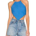 Bardot  KNITTED HALTER CROP TOP IN COBALT Photo 7