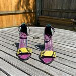 Nine West  Blue Pink Python Print Ola Sandal‎ Size 7.5 Photo 1