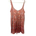 Free People  Size XL Red Floral Misty Morning Trapeze Sleep Dress Chemise Photo 1