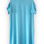 Jon & anna New York Sky Blue Cold Shoulder Dress L Beach Coverup Vacay Cruise Lg Photo 0
