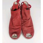 Fly London  Yema Peep Toe Wedge Bootie Shoe Red Boho‎ Lagenlook Hippy Sz 36 Photo 4