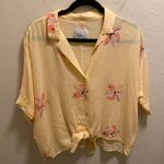 Rails Marley Eden Floral Hawaiian Print Front Tie Linen Blend Blouse Size M Photo 3