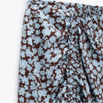 ZARA NWT  Draped Floral Print Skirt Brown Blue Photo 4