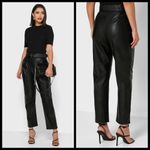 Ted Baker 💕💕 Faydell Pleather Trouser ~ Black US 8 NWT *NO BELT* Photo 7