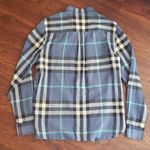 Burberry  Blue Iconic Nova Check Plaid Chic Feminine Pullover Blouse Size Medium Photo 5