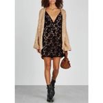 Free People Dangerous Love Lace Mini Dress Black Nude Lining Size 6 Photo 5