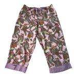 Nick & Nora  Womens Capri Pajama Bottoms Pants Sz Medium Pink Sock Monkey Photo 0