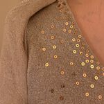 Elementz tan and gold cardigan with attached camisole size small Photo 2