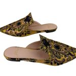 J. Crew Marna Emboirdered Slider Flat Womens 6.5 Metallic Quiet Luxury Mule Shoe Gold Photo 5