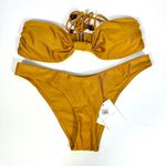 Zimmermann  Wylie Halter Two Piece Bikini Swimsuit Mustard AU 3 US 10 NWT Photo 2