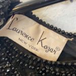 Laurence Kazar Vintage Black Short Sleeve Beaded Sequined Midi Cocktail Dress Sm Photo 4