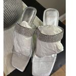 Black Suede Studio Cali SILVER Glitter Slide Sandal Womens Size 38.5 Photo 5