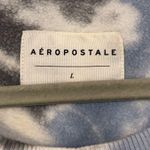 Aeropostale Blue & White Tie Dyed Casual Crewneck Top Crop Shirt Women’s Large ! Photo 3