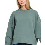 Zenana Outfitters ✨NWT Ribbed Balloon Sleeve‎ Sweatshirt Photo 0