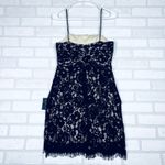 Lulus Black Lace Lace Dress Spaghetti Straps Knee Length Party Size M NWT Size M Photo 7