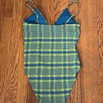 ANDIE The Lanikai One Piece Swimsuit green blue plaid size S NWT Photo 2
