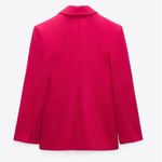 ZARA  Christmas Fuchsia Tailored Fitted Blazer Limited Edition Lapel Collar Sz XL Photo 3