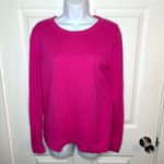 JCrew Factory Long Sleeve Hot Pink Lightweight Cotton Teddie Crew Neck Sweater M Size M Photo 2