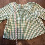 a.n.a A New Approach Green Plaid 100% Cotton Blouse Women’s Size XXL Photo 4