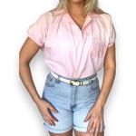 Vintage Baby Pink Pastel Barbie 50s Inspired Grease Retro Cropped Cuffed Blouse Photo 1