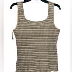 Nation Ltd Babs Tank Size Large In Layer Cake Striped Ribbed Square Neck NWT Photo 2