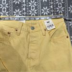 Levi's  501 Original High Rise Cropped Jeans in Natural Dyed Yellow Premium Sz 25 Photo 11