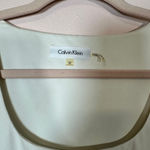 Calvin Klein CALVIN KLEIN White Sleevless Shell Top, Size Medium Photo 3