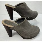 sbicca Shoes Womens Size 9 Gray Studded Mules Vintage Collection Wood Heel Photo 0