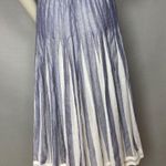 Vintage Albert Nipon Pleated Dress Striped Short Sleeves Tie Belt 1980s Nautical Blue Size undefined Photo 5