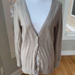 Banana Republic Taupe Beige Cashmere Blend V-Neck Pointelle Cardigan Sweater S Photo 7