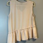 Halogen Tank Pastel Pink Asymmetrical Ruffle Peplum Hem Sleeveless Top Sz M EUC Photo 4