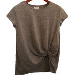 Umgee  oatmeal knitted oversized‎ tee Tshirt with front knot Photo 0