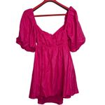 Showpo AMALIE THE LABEL . HAMYYA LINEN TIE BACK PUFF SLEEVE MINI LINEN DRESS 16 Photo 1