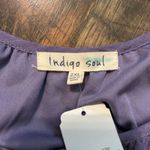 Indigo Soul NWT 2XL Shark Bite Hem Gauze Tunic Grape Flutter Hem Reglan Sleeve Purple Size XXL Photo 6