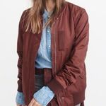 Abercrombie & Fitch Wine Red Bomber Jacket Photo 0