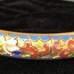 Vintage metal Chinese cloisonné bangle bracelet Blue Photo 0