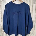 Vintage 90s New York & Co Navy Blue Crewneck Sweater Sweatshirt Womens Size XL Photo 0