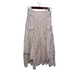 Free People  ELISA STRIPED MIDI SKIRT IN CHALK Sz. S Photo 3