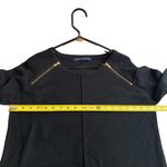 French Connection Black Long Sleeve Sweater Dress Size S Gold Zippers Photo 2