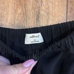 Wilfred Aritzia  Eleanora Blouse Top Size XS Black Cropped Off Shoulder Tie Front Photo 3